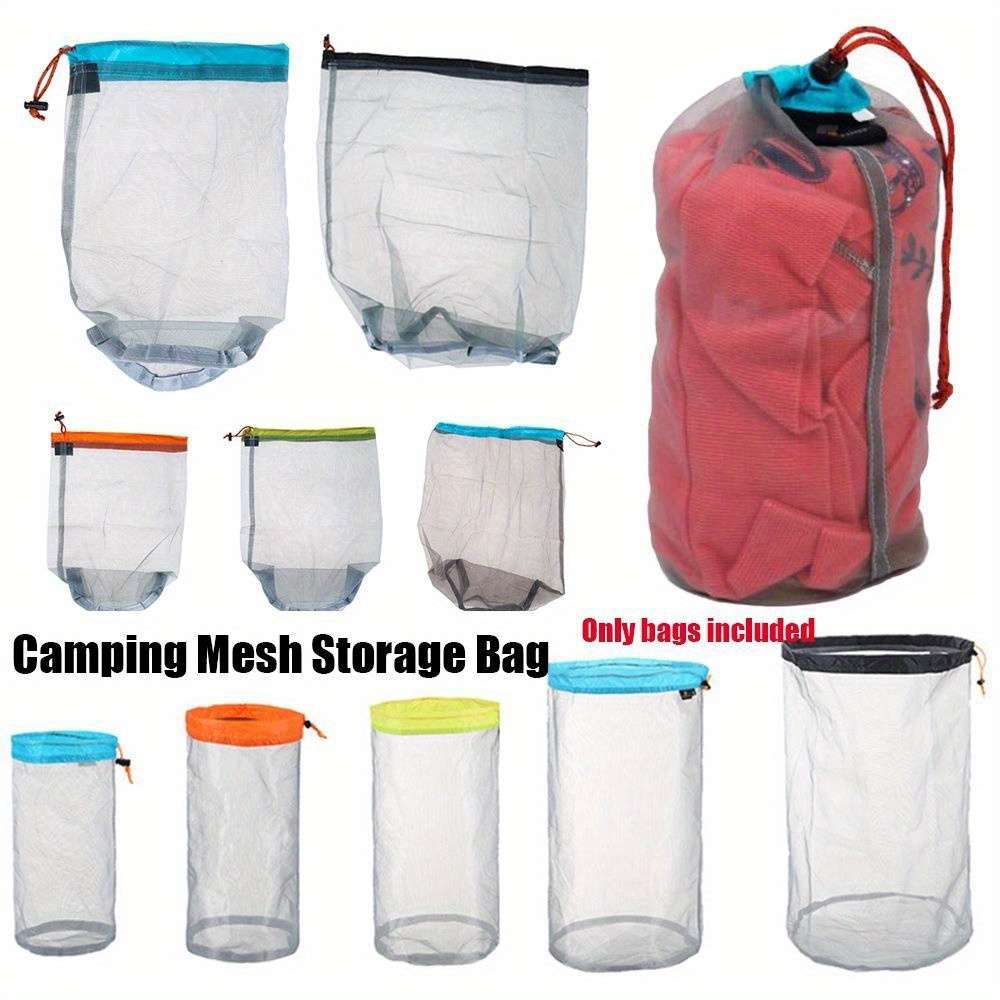 Laundry Outdoor Bag Ultralight Mesh Stuff Sack Camping Sports Drawstring