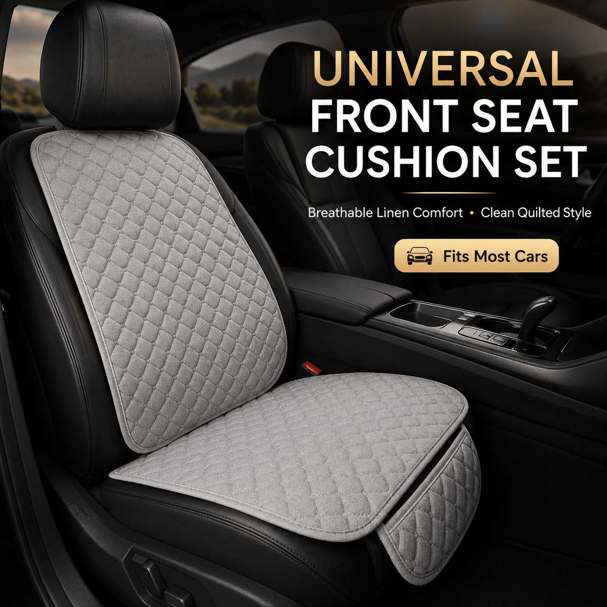Car Seat Cushion Grey Quantity 2Pcs