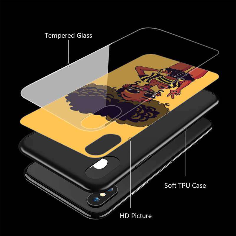 1Pc Mixed Color For iPhone 12 Pro African Girls Phone Case