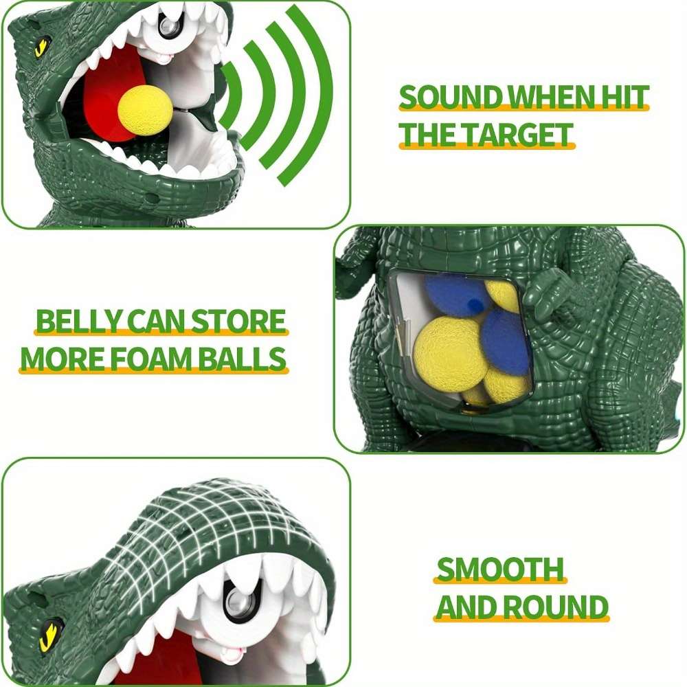 Dinosaur Shooting Toy Goggles Dinosaur Shape Air Pump Launcher Movable Dinosaur