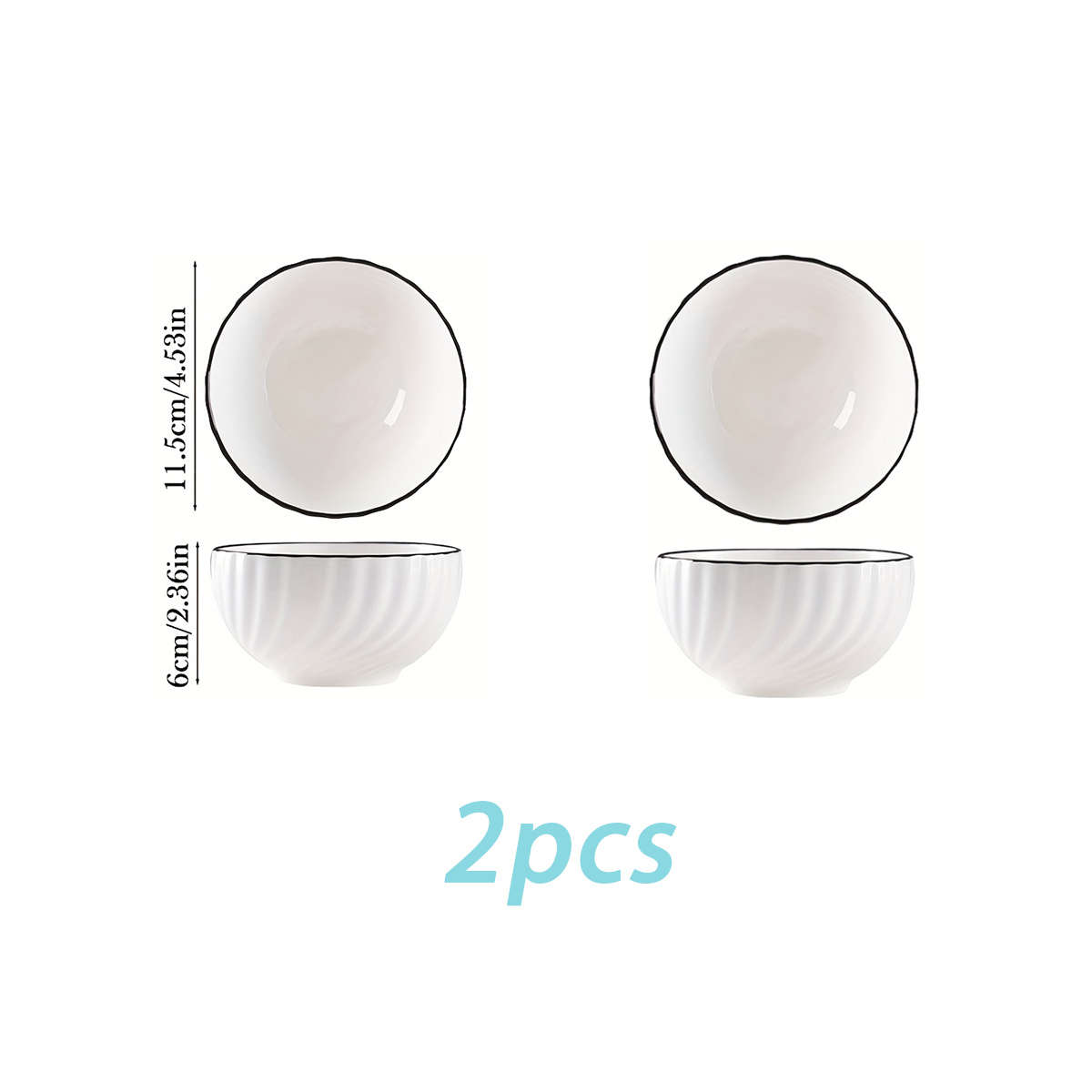 Bowl Color White Quantity2Pcs