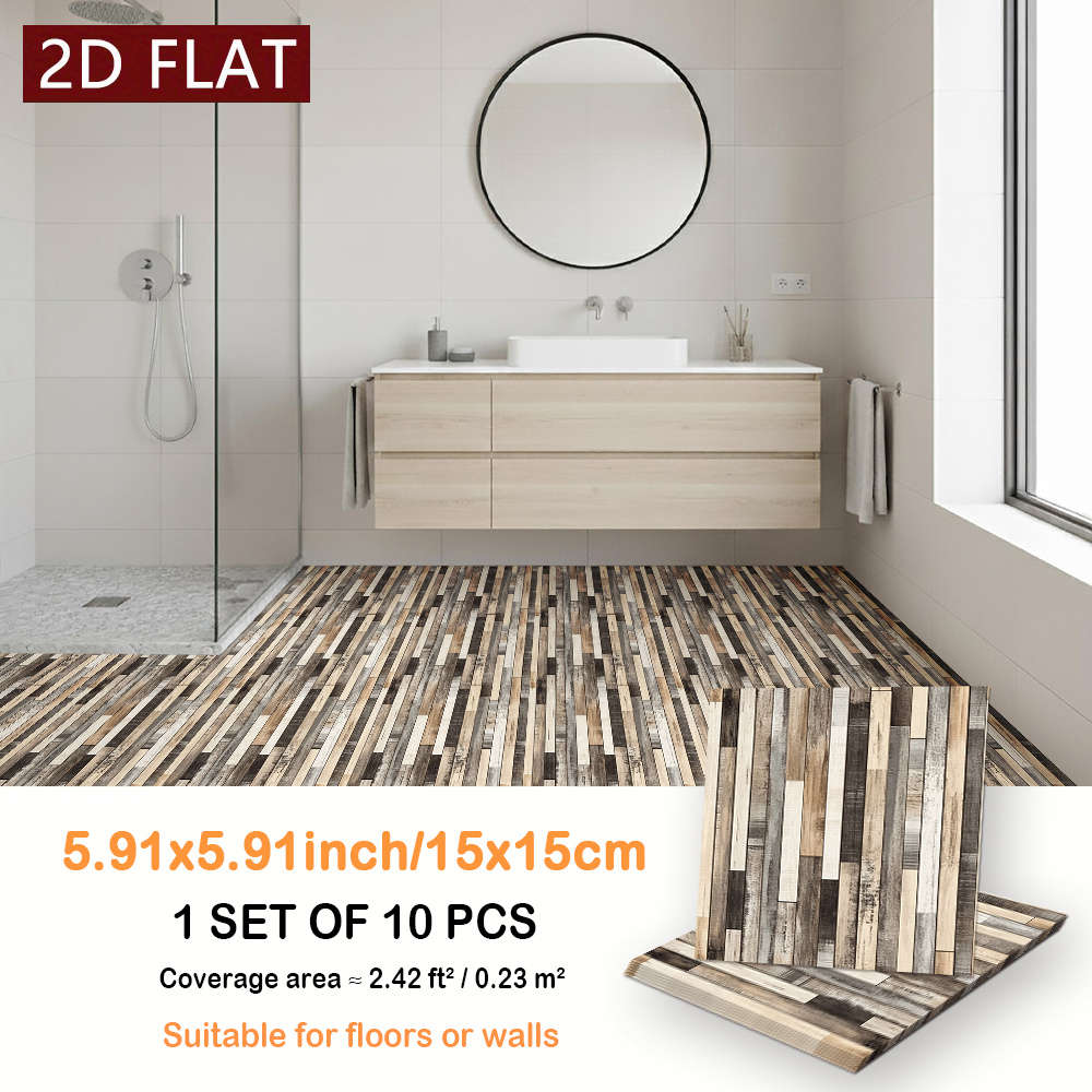 Self Adhesive Floor Stickers 5.91X5.91Inch15X15Cm 10Pcs