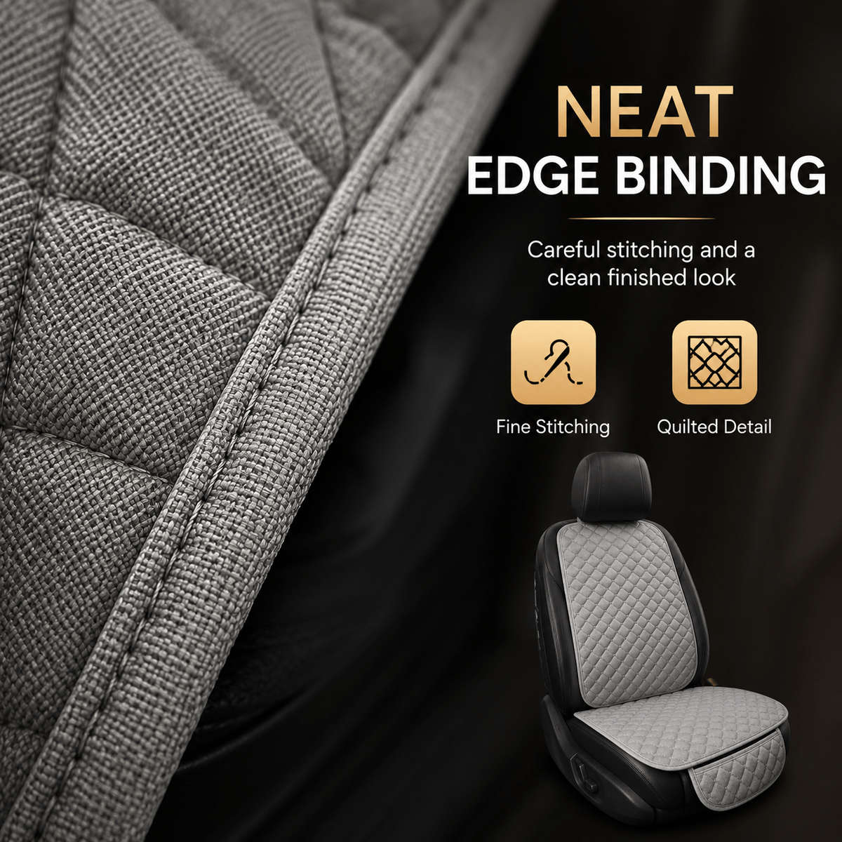 Car Seat Cushion Grey Quantity 2Pcs