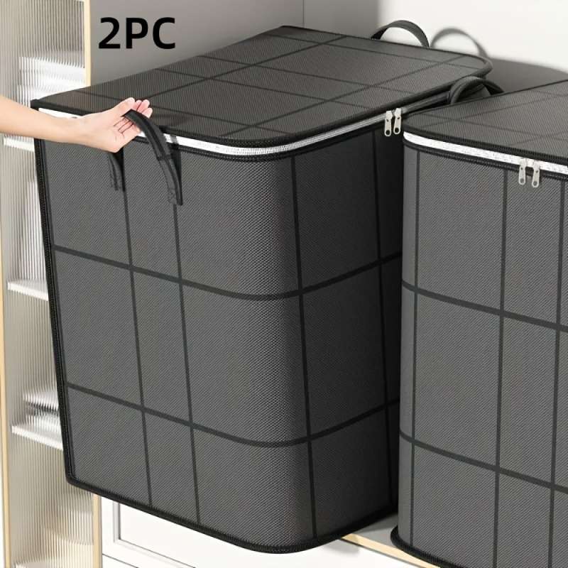 2Pcs Large Storage Totes Huge Foldable 2Pcs Large Grid
