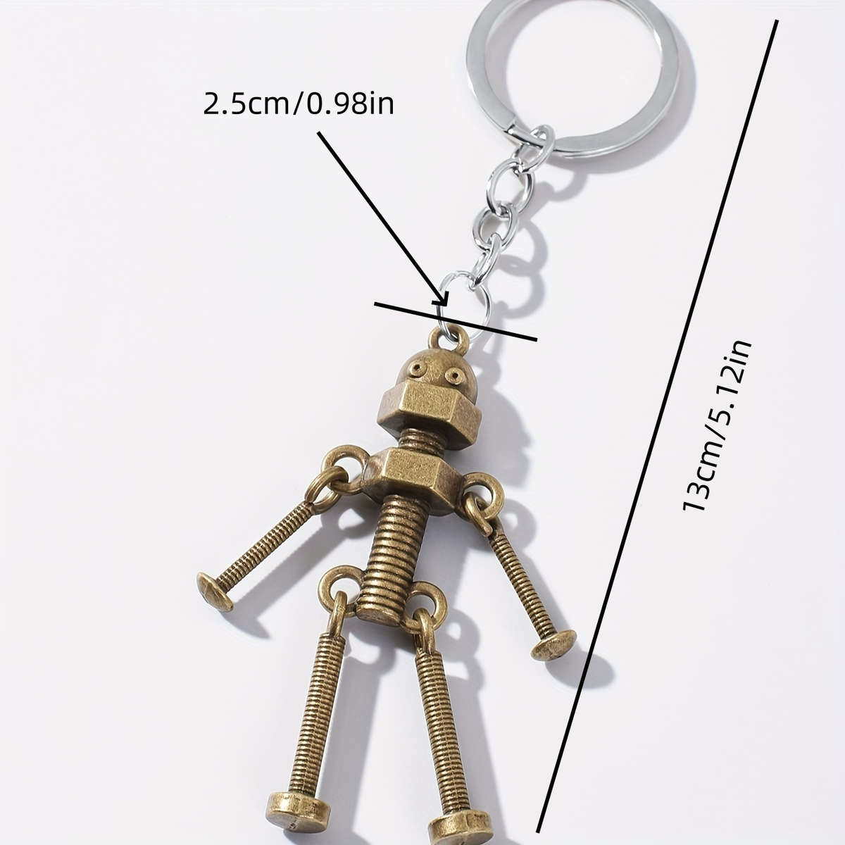 Keychain Ornament Color Bronze Robot Keychain Quantity3Pcs