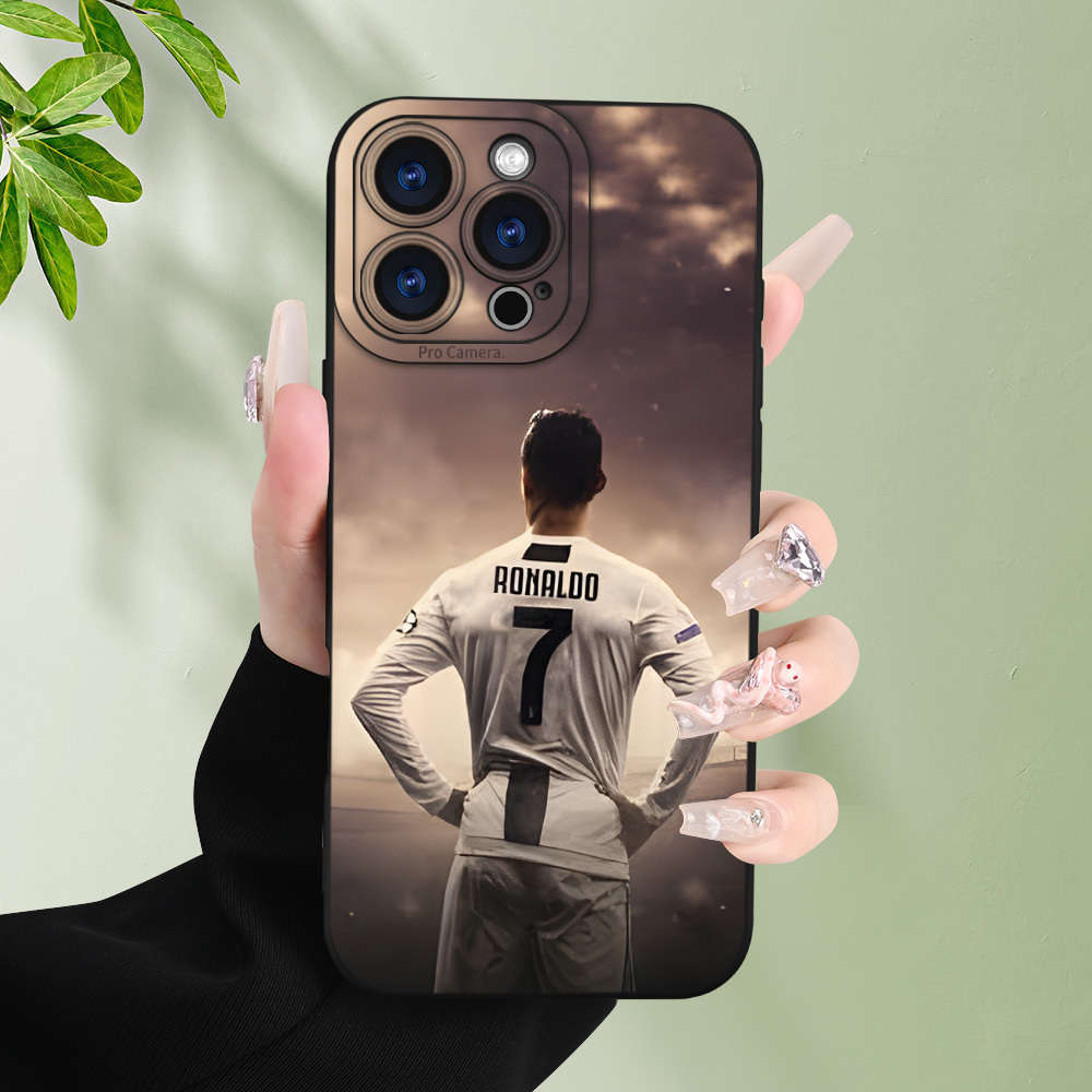1Pc Black For iPhone 14 Cristiano Ronaldo Phone Case