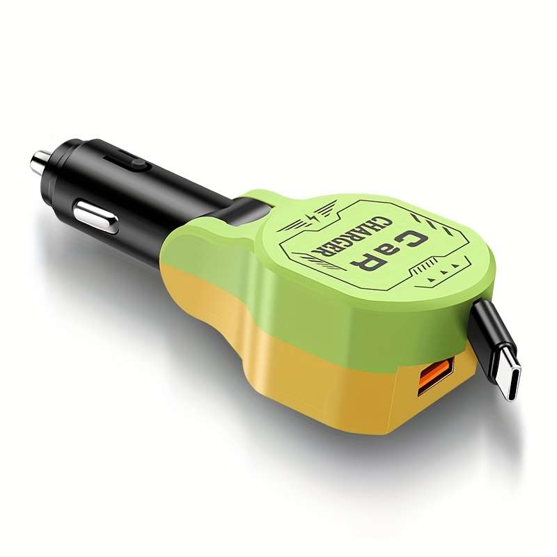 Durable This Expandable Data Cable Car Charger Features 1 To 2 Design Super