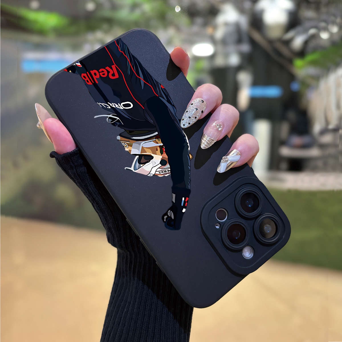 1Pc White For iPhone 16 Plus Angel Eye Racing Driver Phone Case