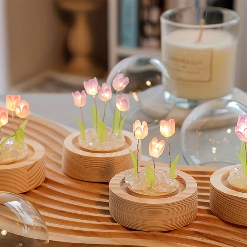Desk Lamp Model 3 Pink Mini Tulips