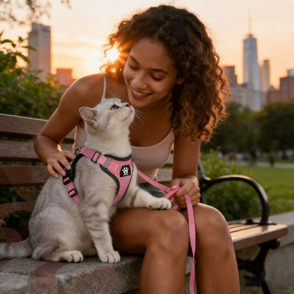 Dog Leash Color Pink 3Piece Set Size L
