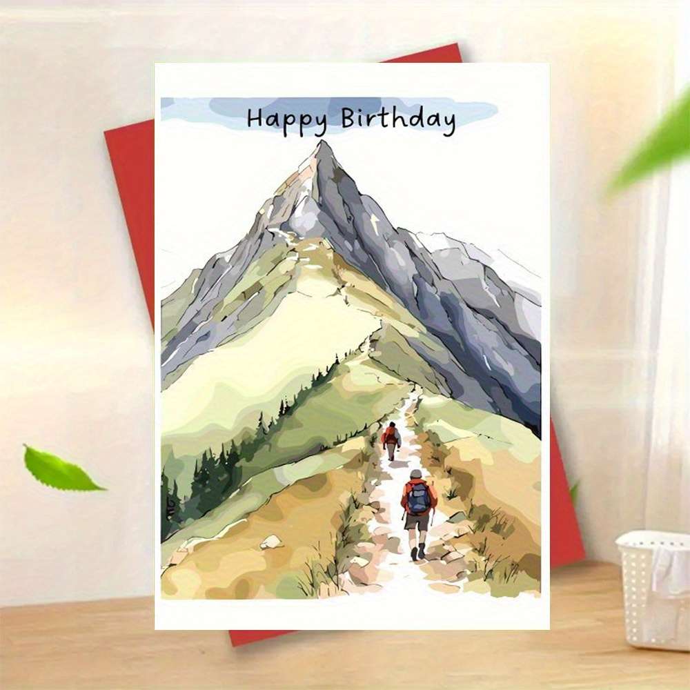 Greeting Cards Color Yellow Envelope Items 2 People Hiking