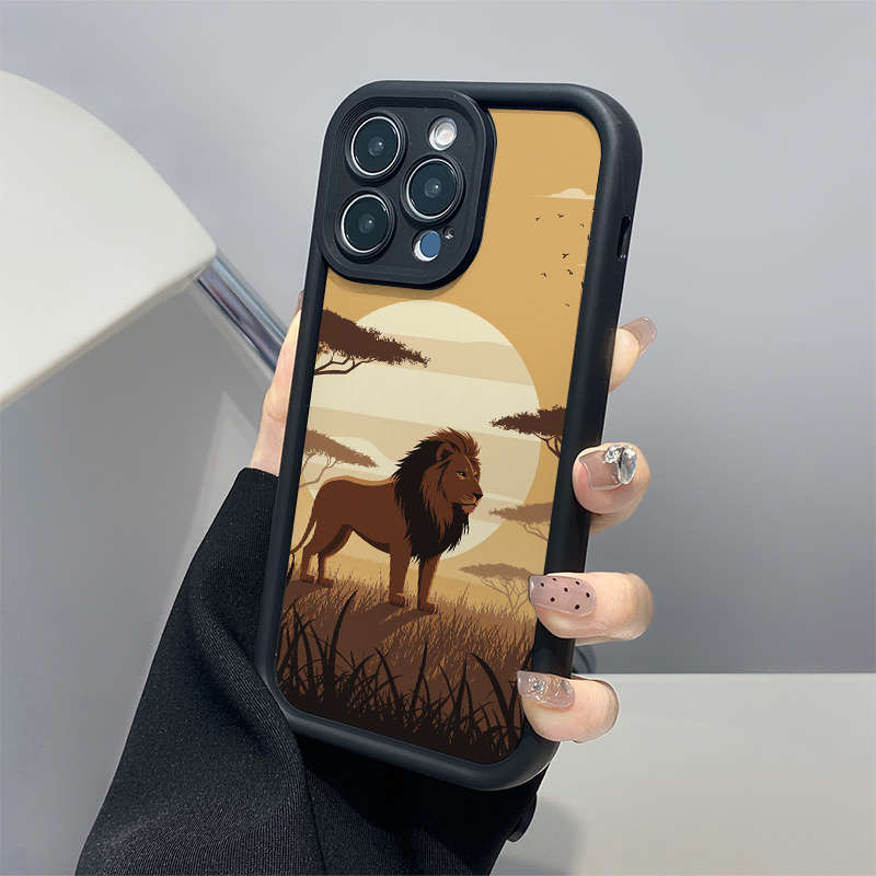 1Pc Mixed Color For iPhone 15 African Savanna Lion Phone Case