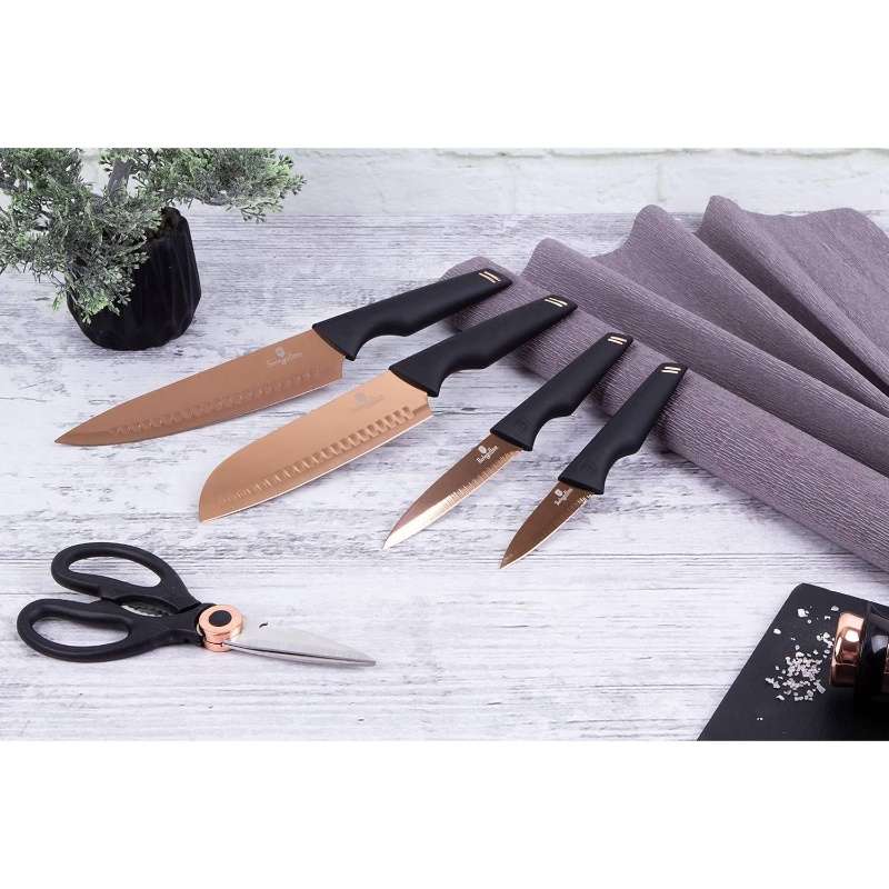Kitchen Knives Color Rose Goldenblack
