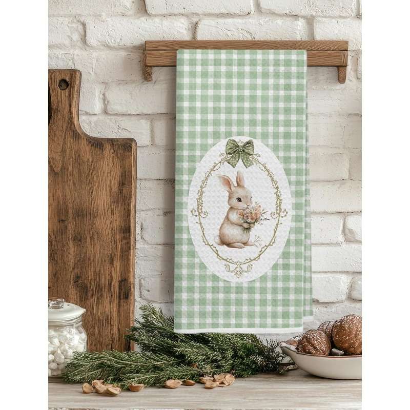 Rag Color 2 Pack Spring Green Plaid Rabbit