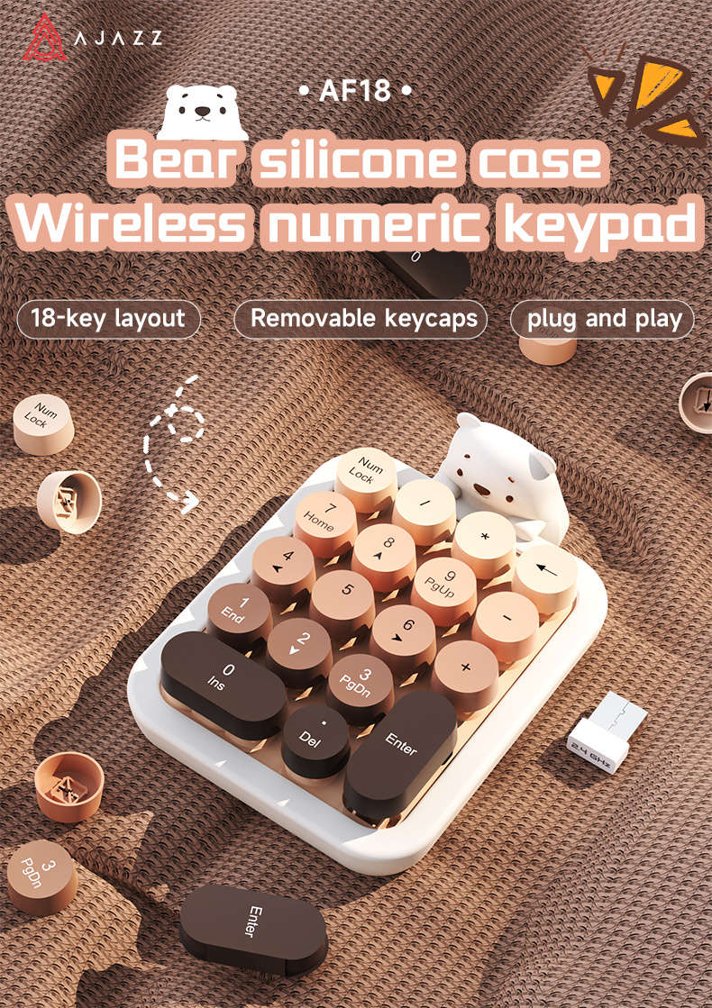 AJAZZ 18-Key Wireless Keyboard Brown