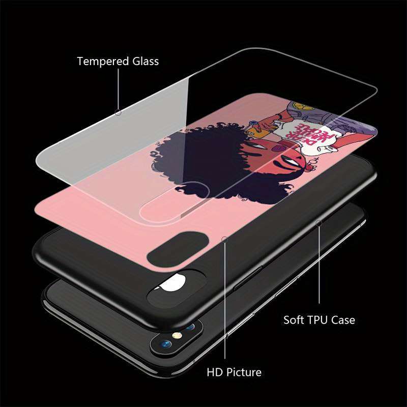 1Pc Mixed Color For iPhone 12 African Girls Phone Case