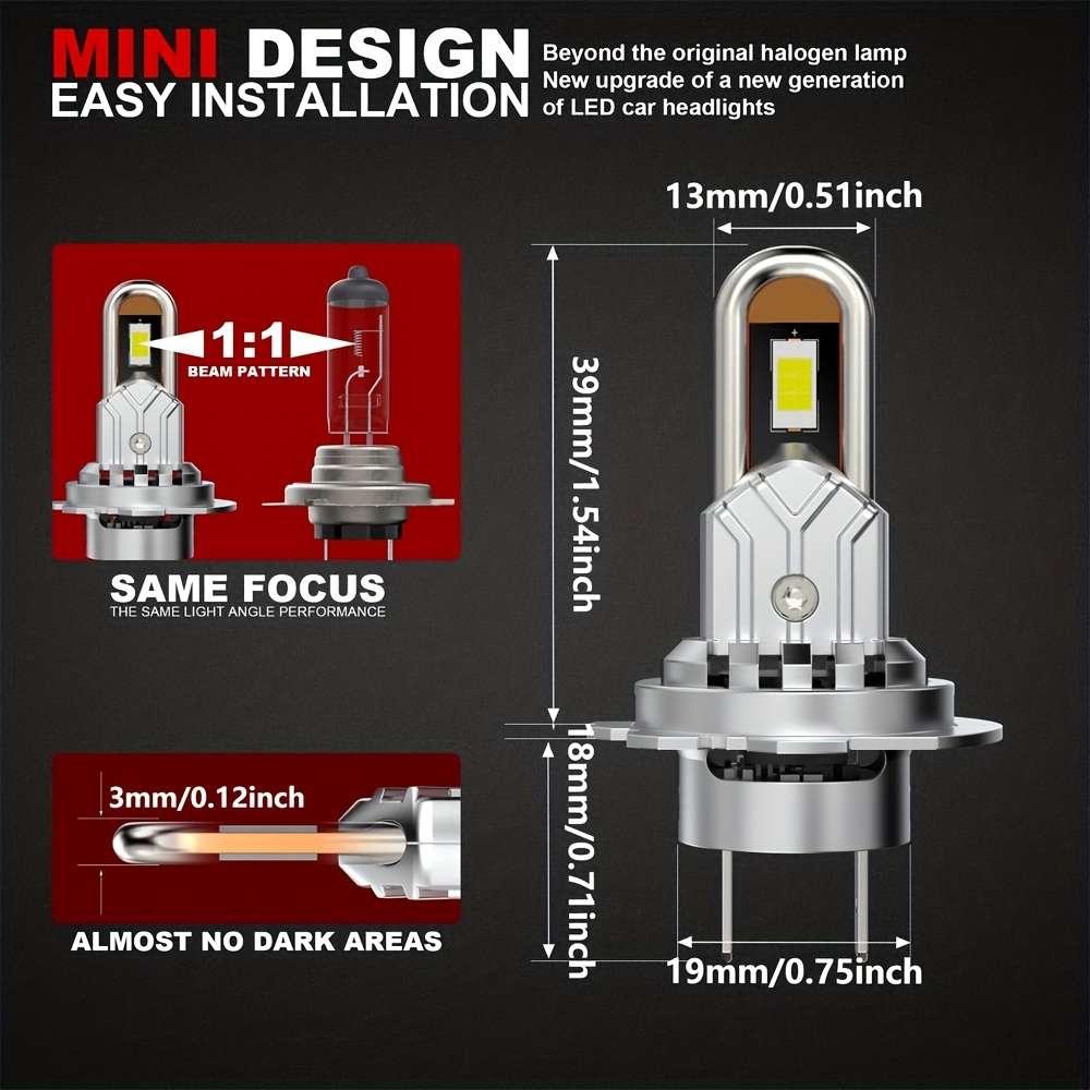 Car Lights Color Super Bright Storage 2Pcs 6500K Canbus