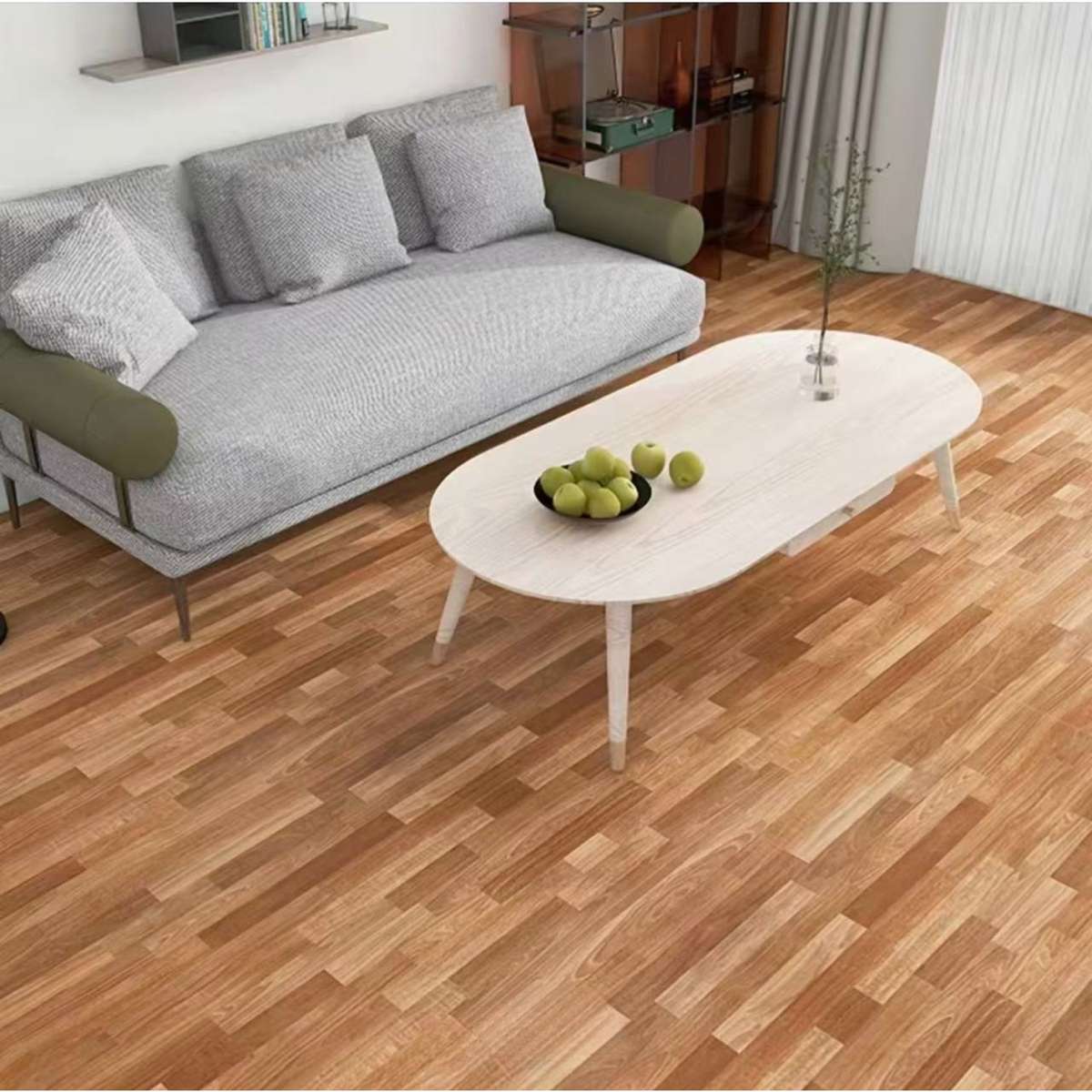 Self Adhesive Floor Stickers Parquet Teak 40Cm*100Cm