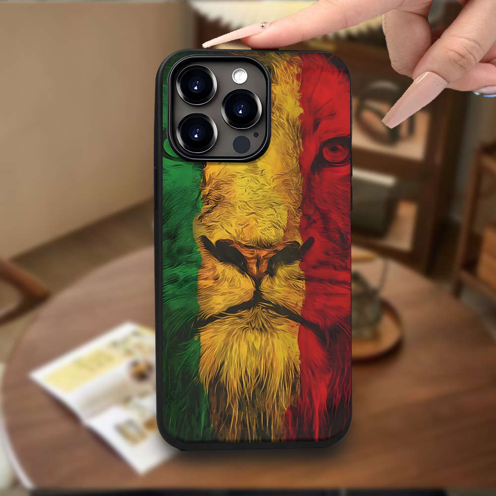 1Pc Black For iPhone 16 Pro African Lion Phone Case