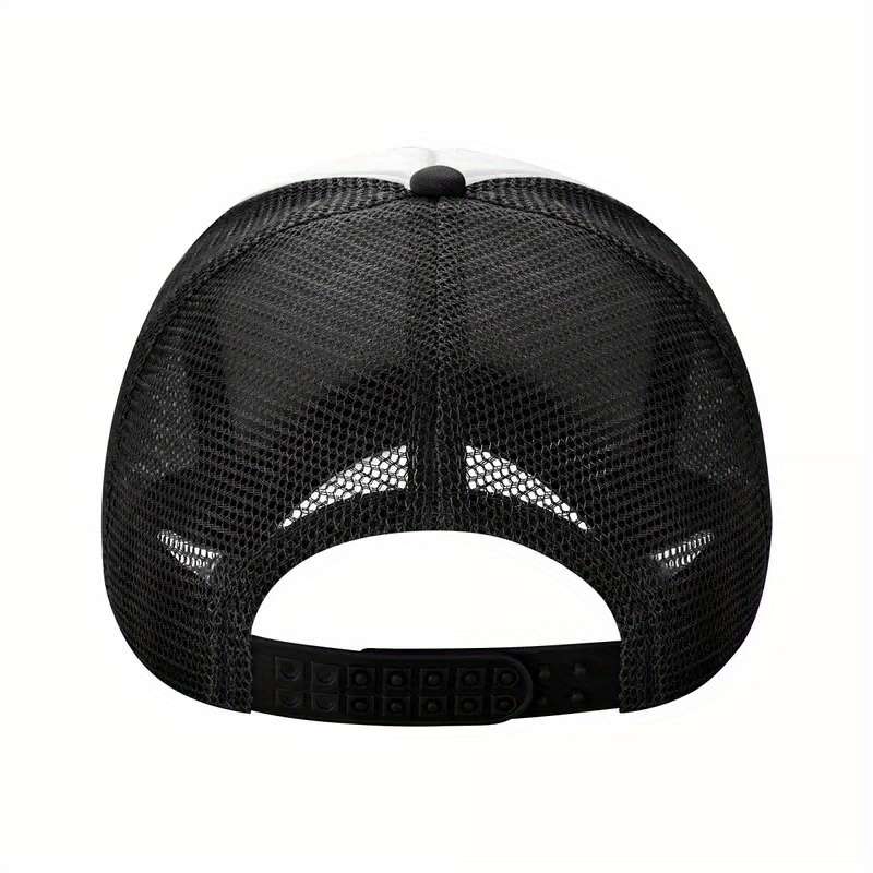1pc Kiss Me Where I Pee Adjustable Breathable Baseball Cap Black with White Front Panel Polyes