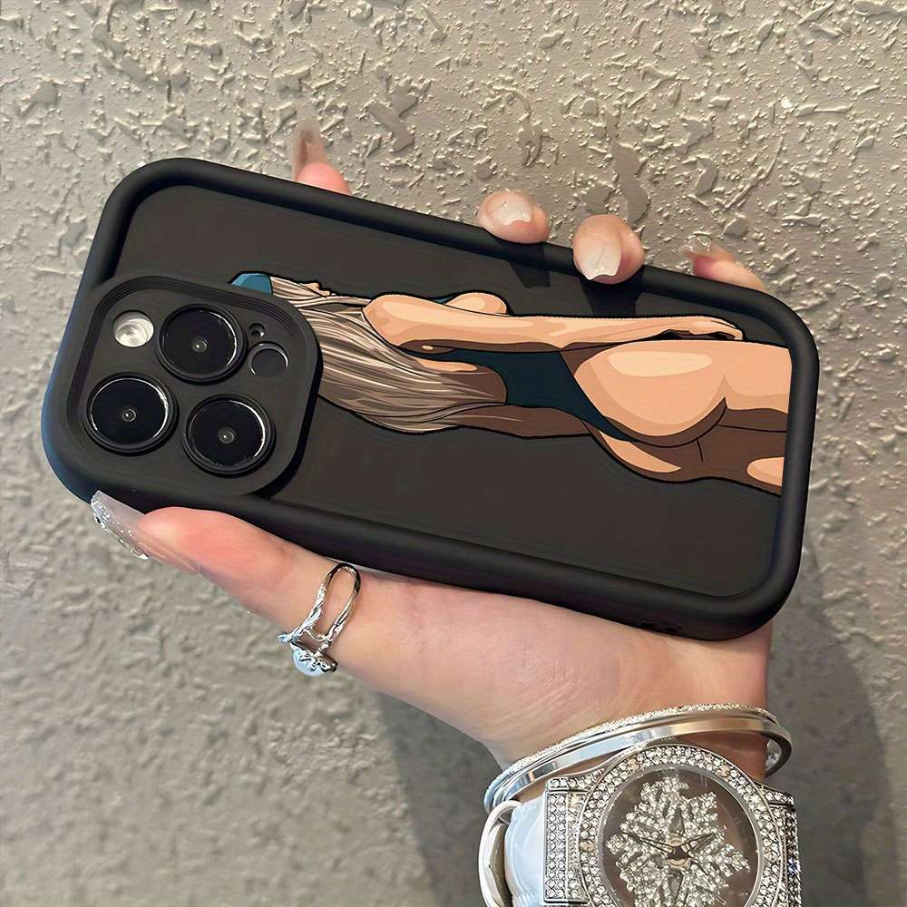 1Pc Black For iPhone 16 Plus Personalized Swimsuits Phone Case