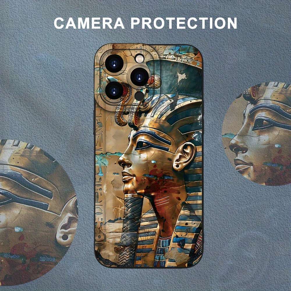 1Pc Black For iPhone 14 Plus Egyptian Pharaoh Phone Case
