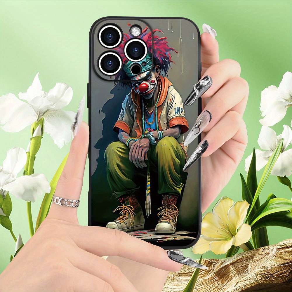 1Pc Black For iPhone 7 Plus 8 Plus Hip Hop Clown Pattern Phone Case