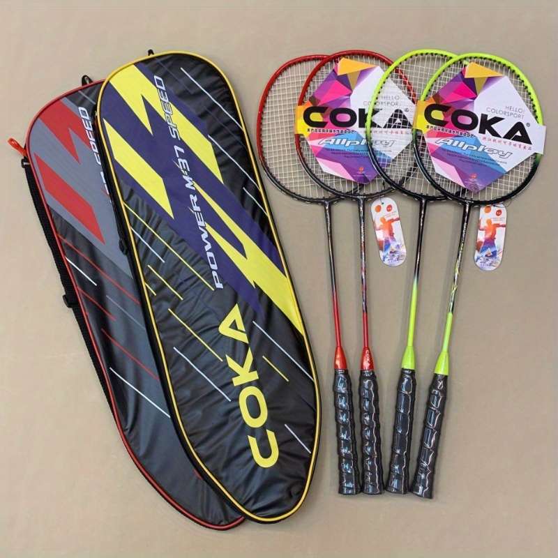 Badminton Racket Color 37  Red  2 Beats 1 Pack
