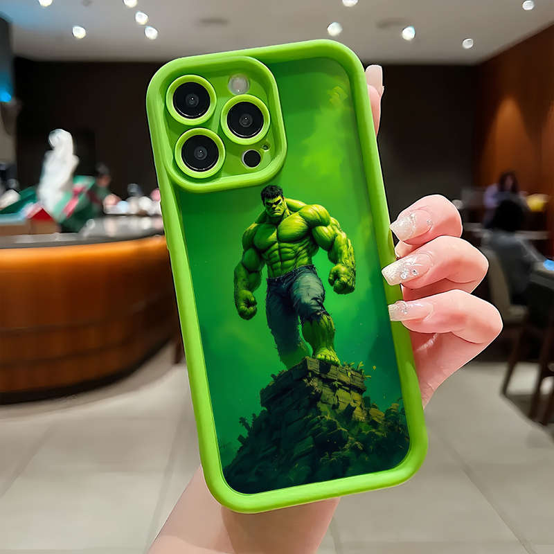 1Pc Green For iPhone 15 Hulk Green Phone Case