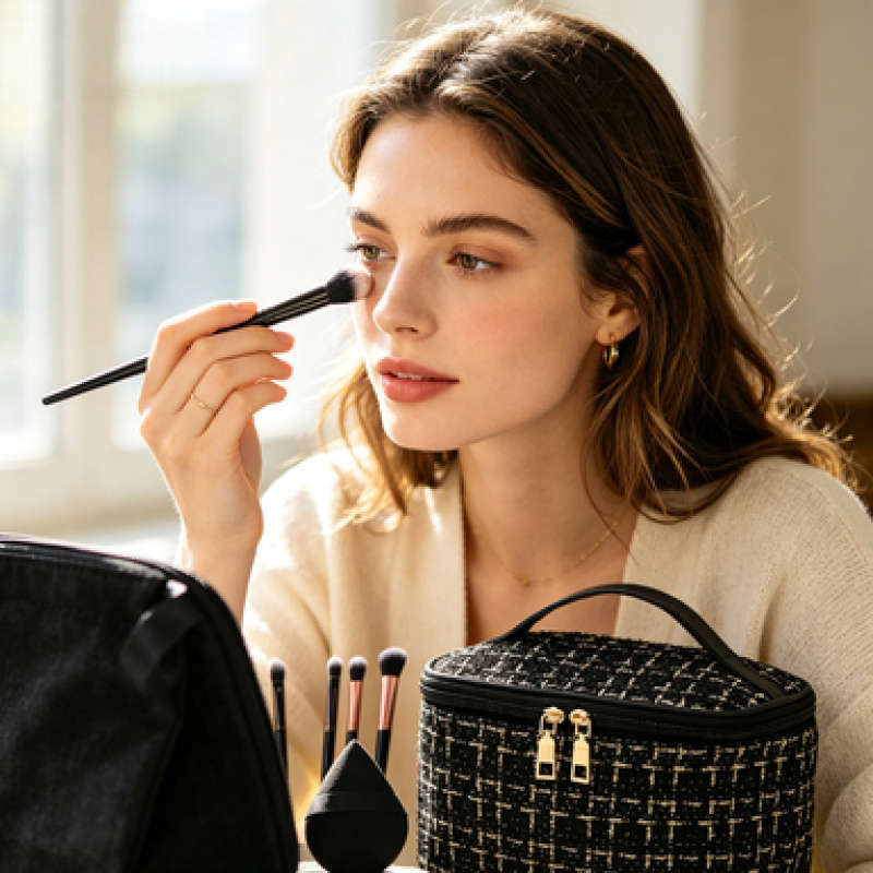Makeup Brush Set Color 13 Black Items  Cloth Bag