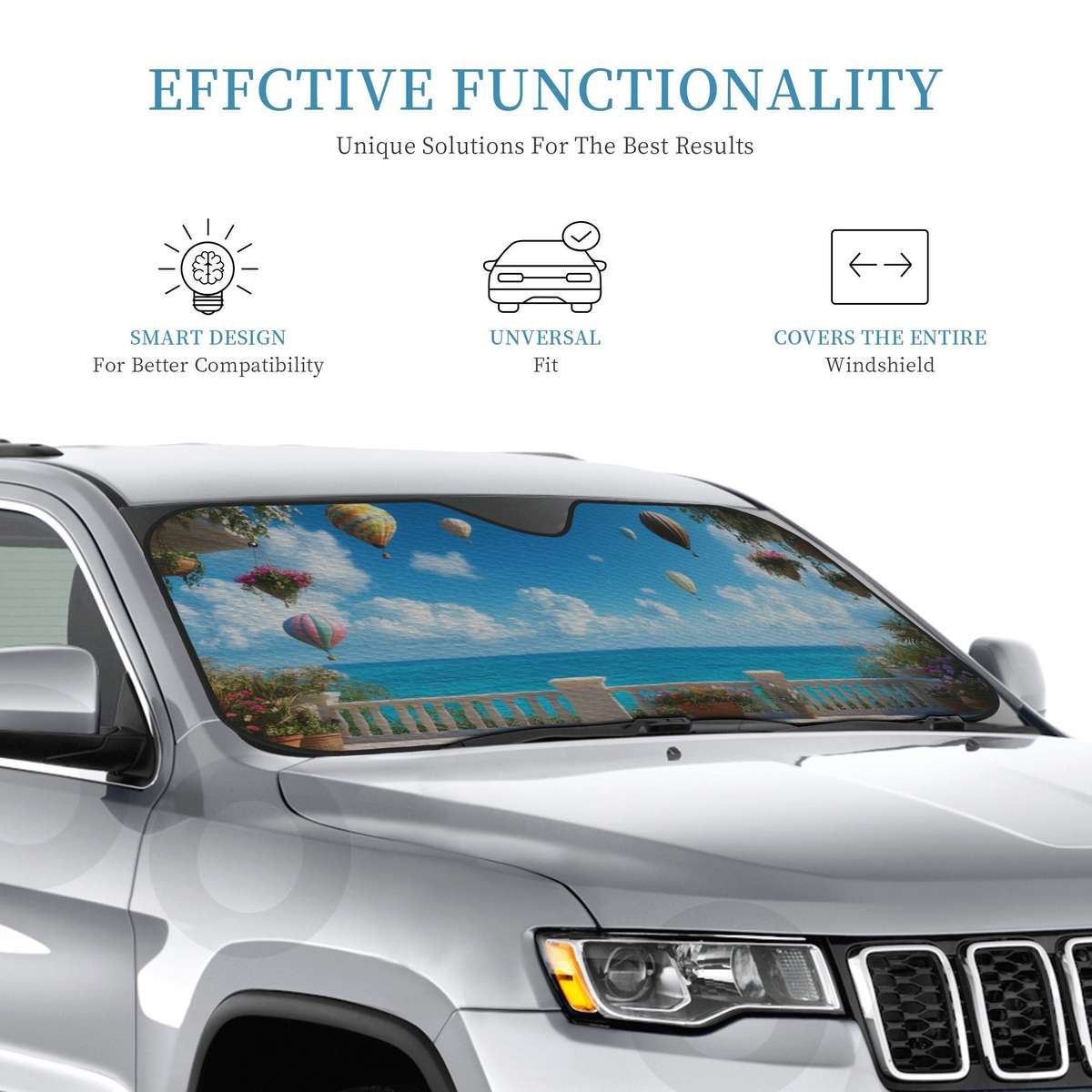 Car Sun Shades Color White Size M