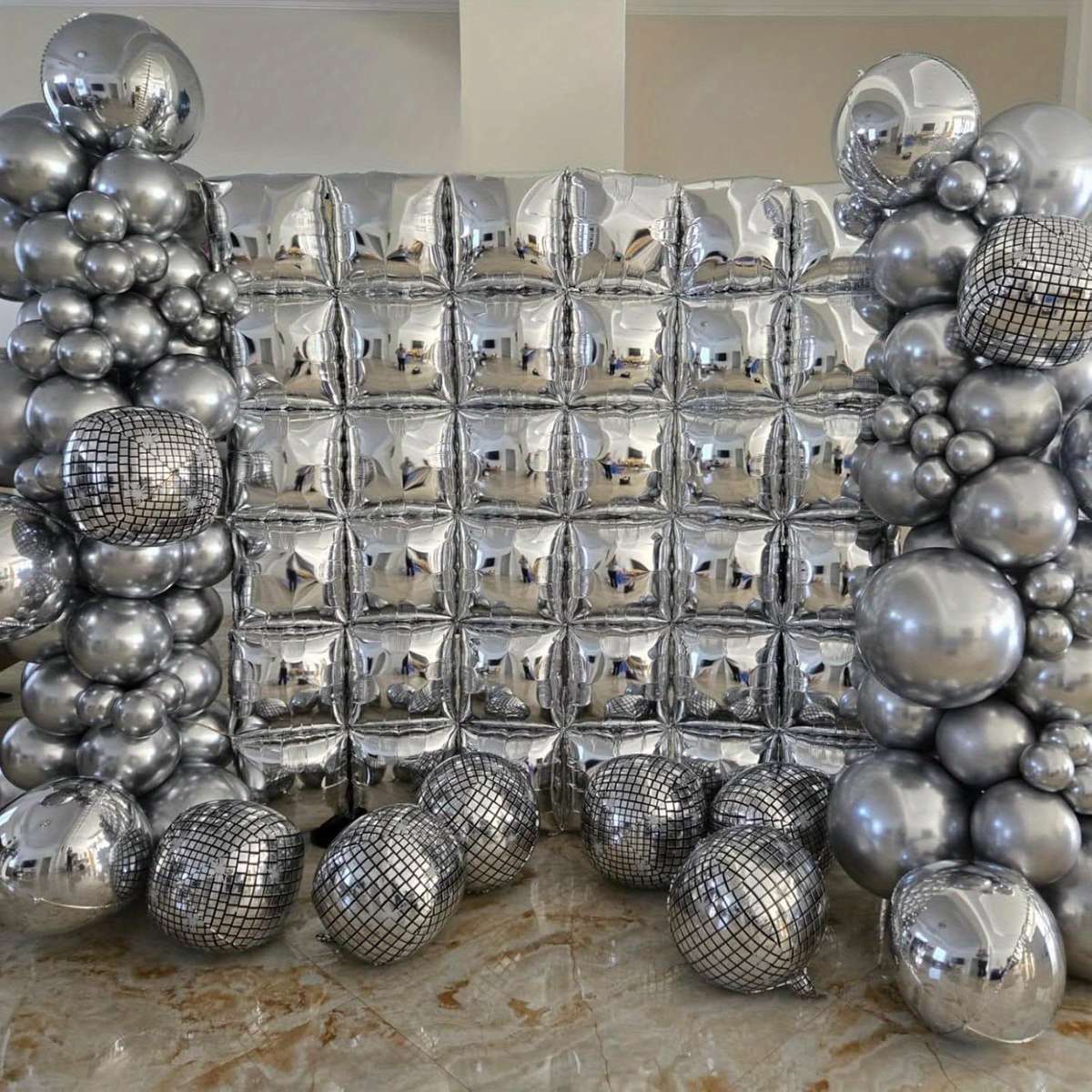 25Pcs Glossy Advanced Charming Metallic Silvery Double Sided For Anniversary Decor