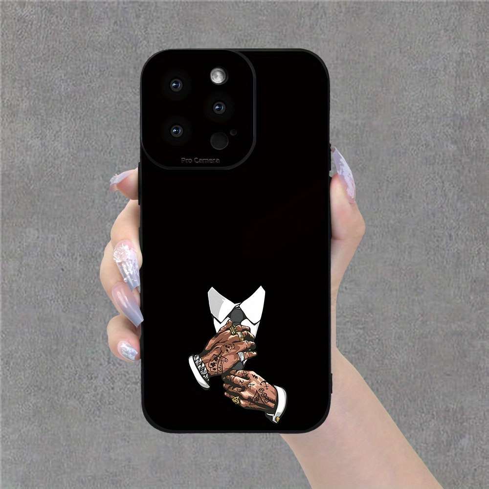 1Pc Black For iPhone 15 Plus Handsome Suit Man Phone Case
