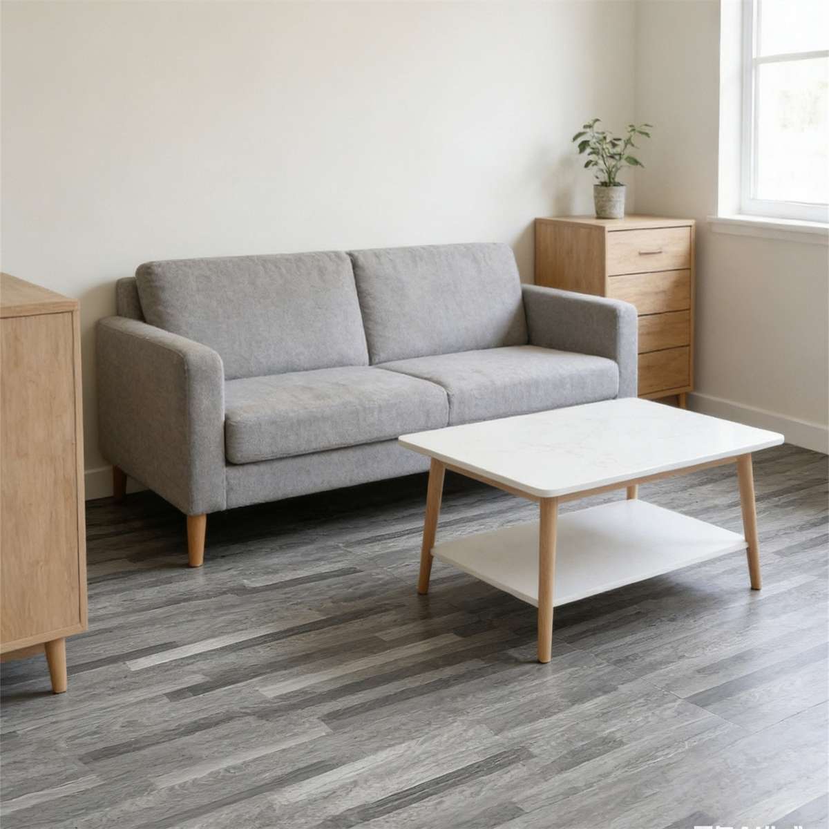 Self Adhesive Floor Stickers Parquet Light Gray 40Cm*500Cm
