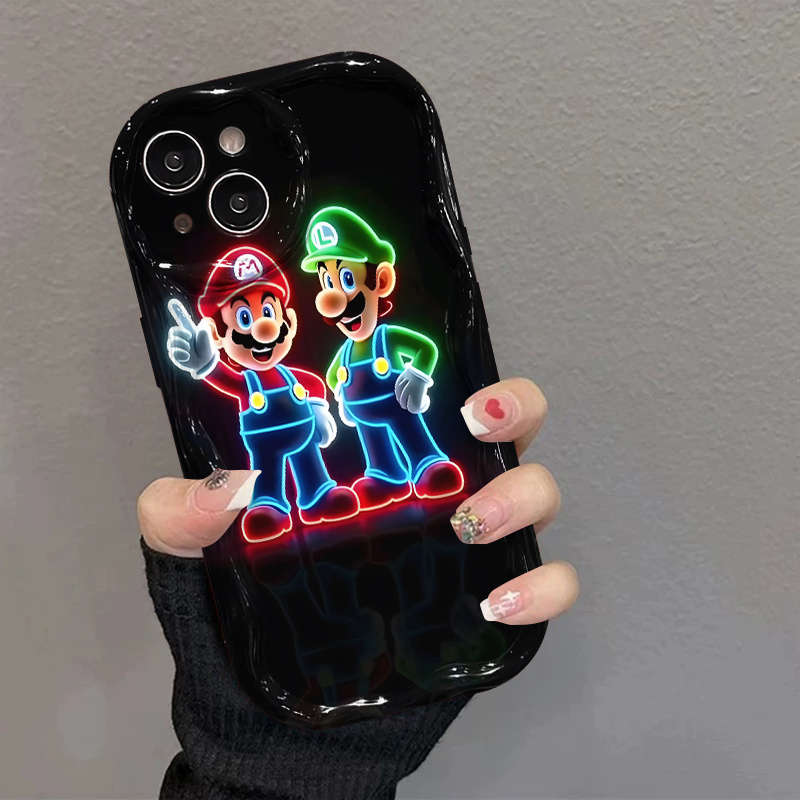 1Pc Mixed Color For iPhone 14 Plus Mario Luigi Phone Case