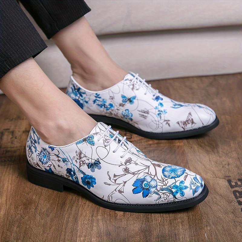 Mens Leather Shoes Color White Blue Sizeuk 9.5