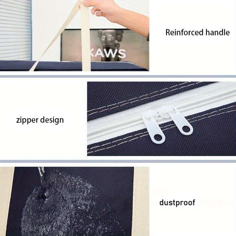 2Pcs Thick Hand Held Organizer Tote Tote Black Size L 2 Pcs