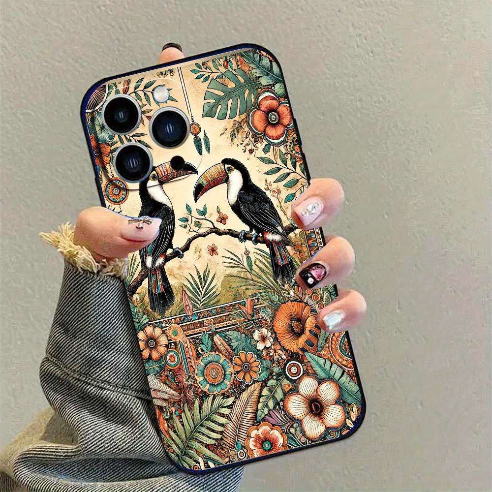 1Pc Black For iPhone 11 African Style TPU Phone Case