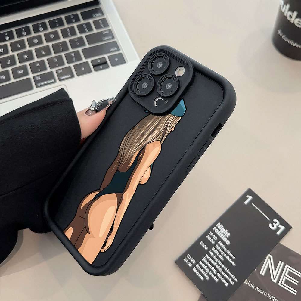 1Pc Black For iPhone 16 Plus Personalized Swimsuits Phone Case