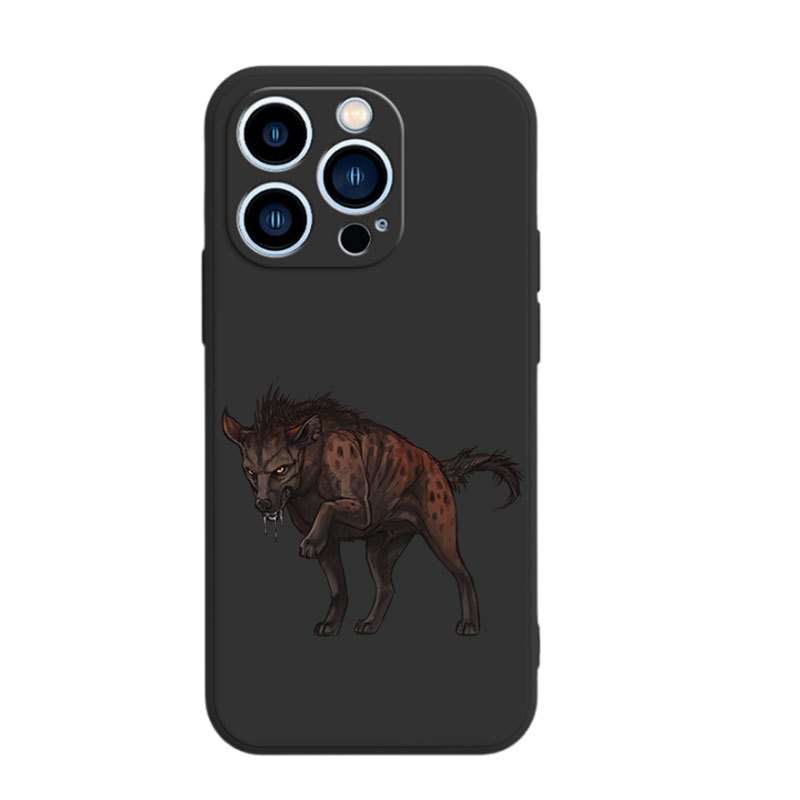 1Pc Black For iPhone 15 African Wild Dog Phone Case