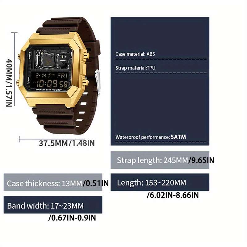 Classic Ofns Men Innovative Multifunctional Sports Watch With 5Atm Water