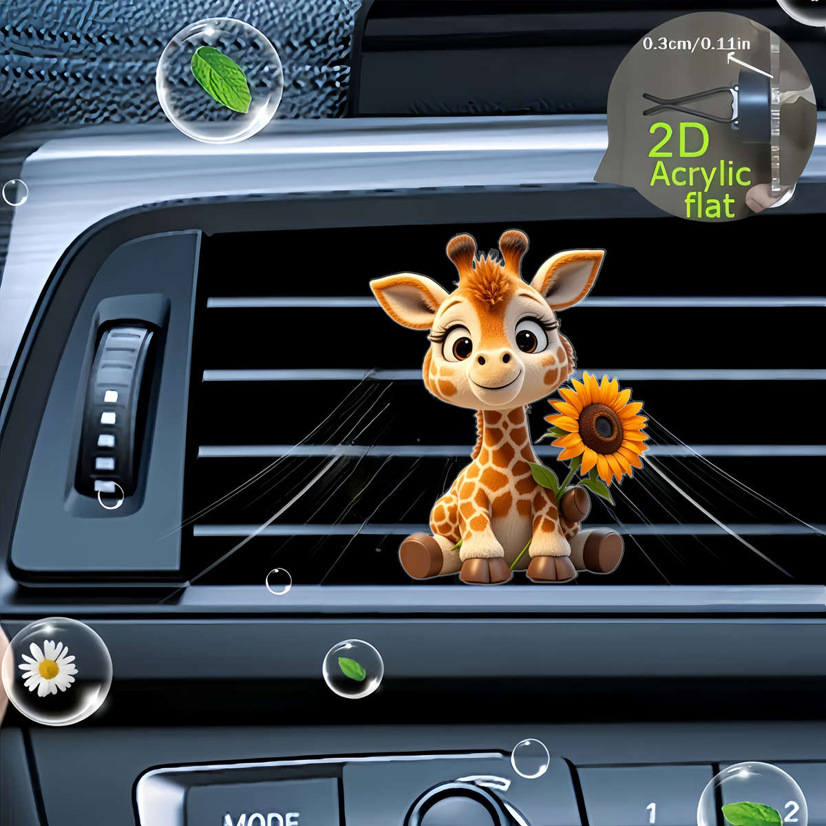 Car Interior Decor Style Sunflower Giraffe