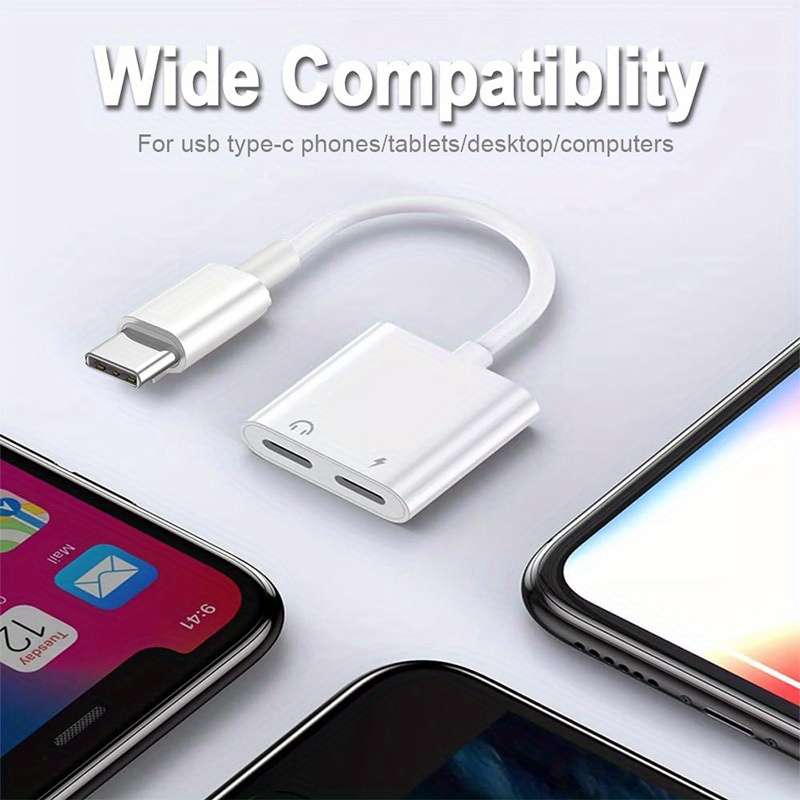 Charging Cable Color White Dual Usb C