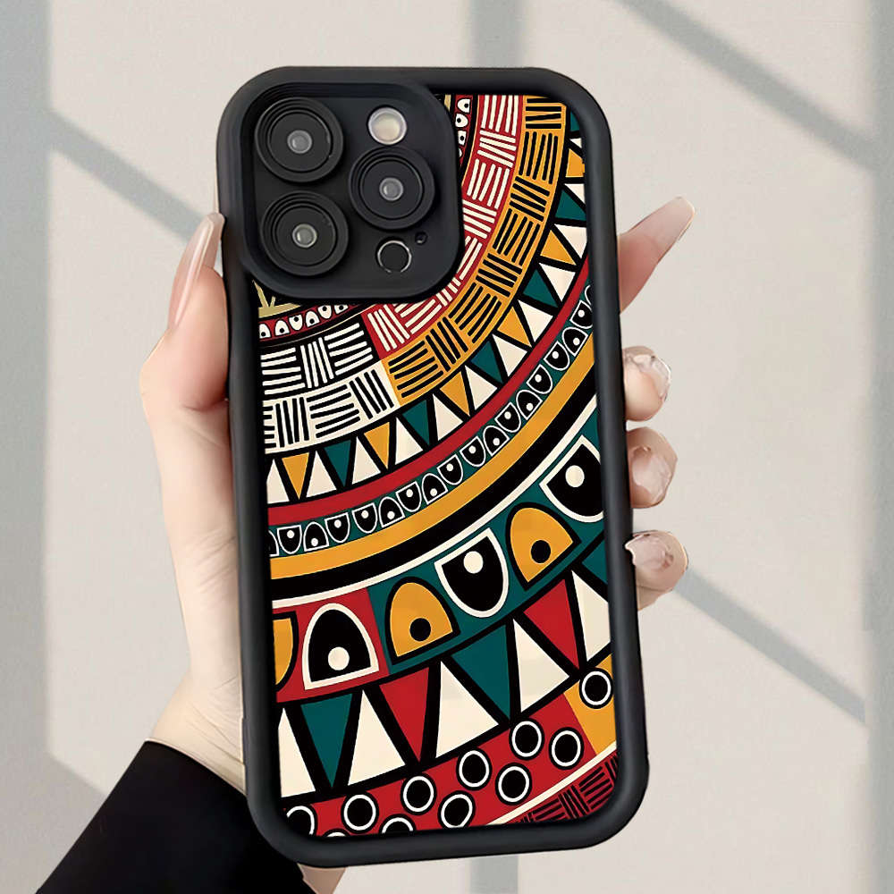 1Pc Black For iPhone 7 Plus 8 Plus African Tribal Style Phone Case