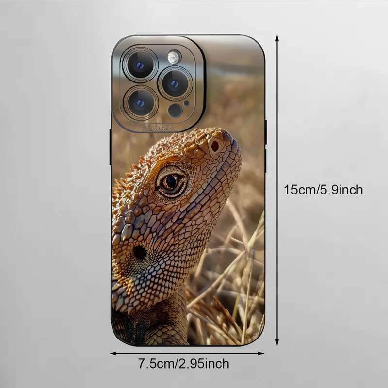 1Pc Black For iPhone X African Spiny Lizard Phone Case