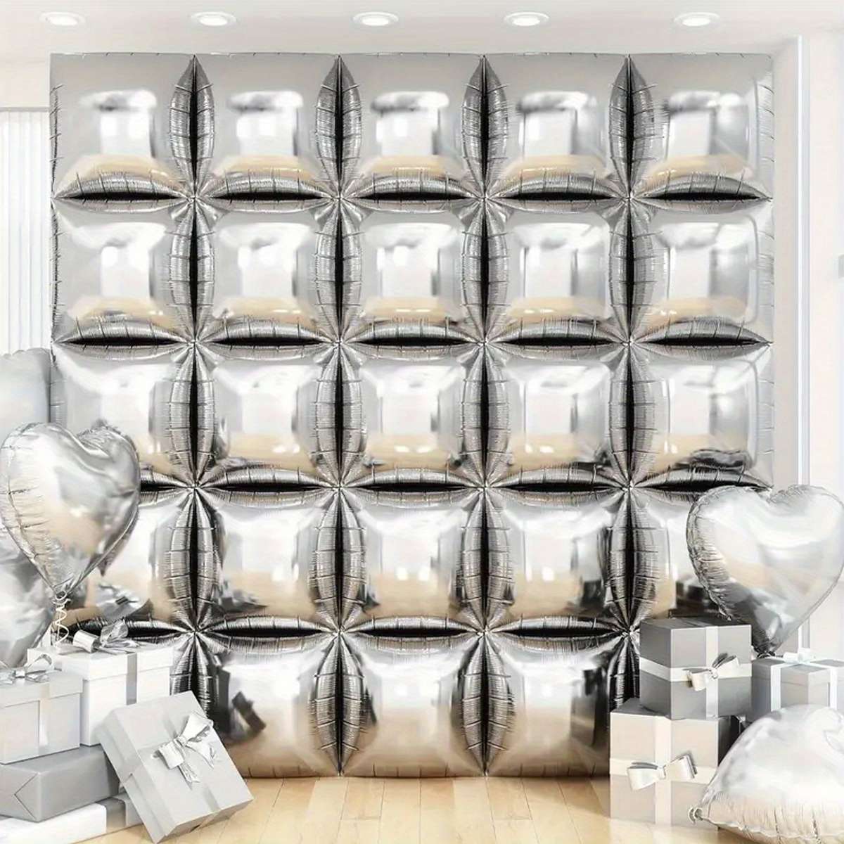 25Pcs Glossy Advanced Charming Metallic Silvery Double Sided For Anniversary Decor