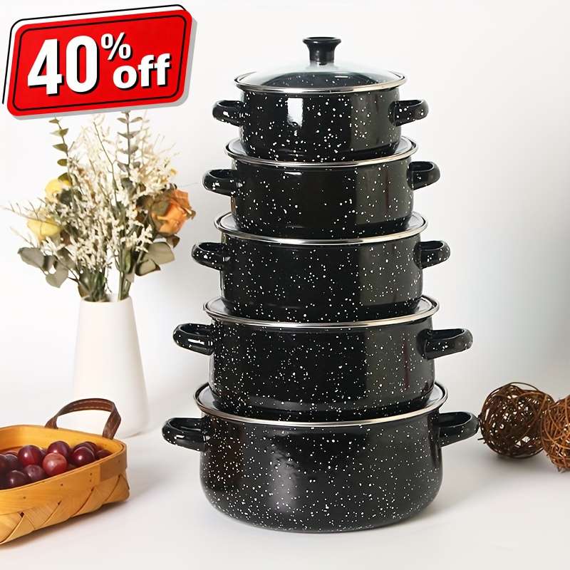 10-Piece Thickened Enamel Cookware Set