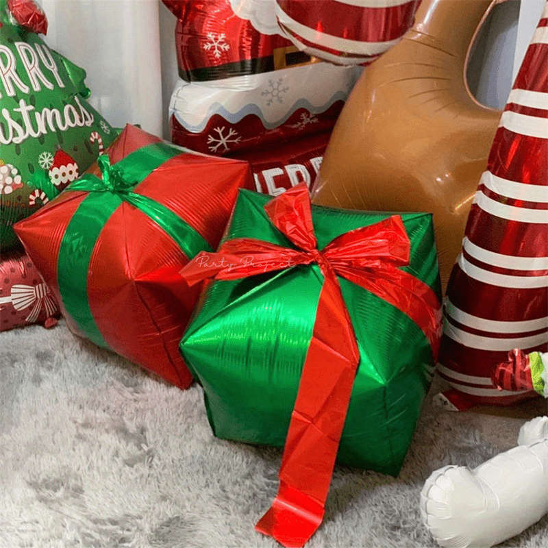 Christmas Gift Boxes Color 3 Random Color Gift Box Balloons