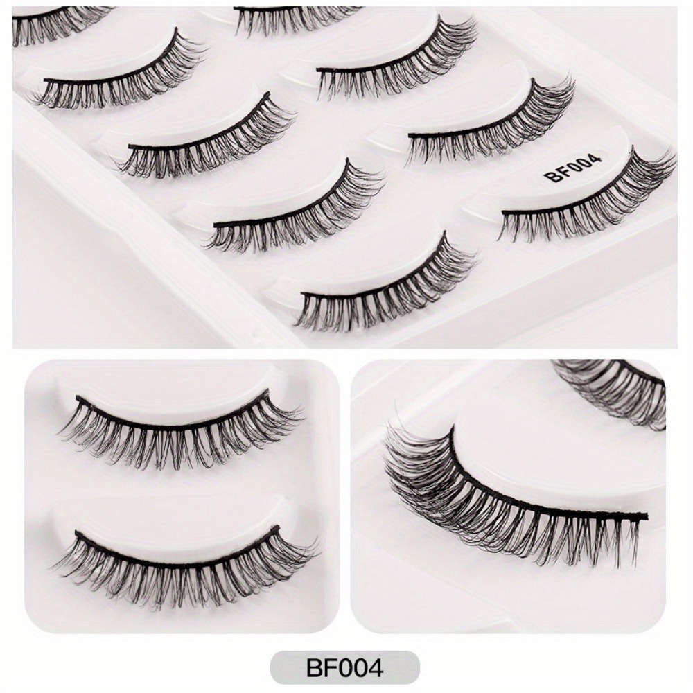 5 Pairs Natural False Eyelashes Color 5 Pairs Bf004 15mm