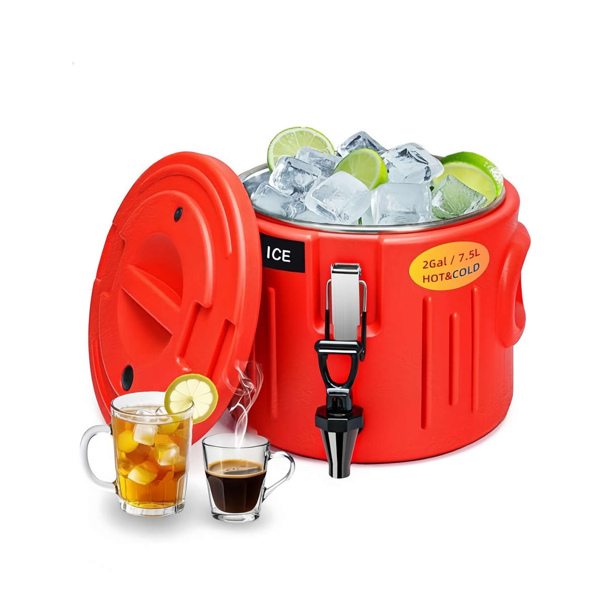 Ice Bucket Color Red Capacity2Gal  7.5L